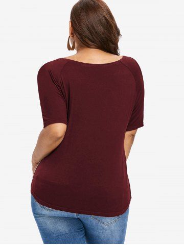 Gothic Raglan Sleeve Skull Rose Print Graphic Tee