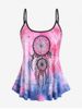 Plus Size Tie Dye Dreamcatcher Print Modest Swim Tankini Top -  