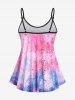 Plus Size Tie Dye Dreamcatcher Print Modest Swim Tankini Top -  