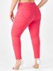 Plus Size High Waisted Ladder Cut Colored Jeans -  