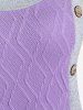Tricot Asymétrique en Blocs de Couleurs de Grande Taille - Violet clair 4x | US 26-28