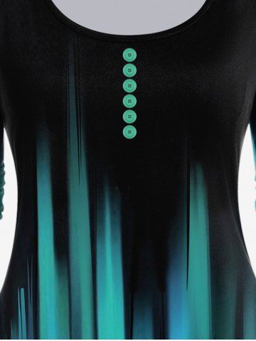 Plus Size Light Beam Print Raglan Sleeve T-shirt