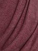T-shirt Asymétrique Plongeant Epaule Dénudée de Grande Taille à Volants - Rouge foncé L | US 12