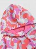 Sweat à Capuche Camouflage Brodé à Doublure en Laine - Rose clair XL
