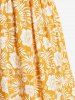Maxi Robe à Imprimé Tribale Courbe de Grande Taille Style Bohémien avec Nœud Papillon - Jaune L | États-Unis 12