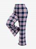 Plus Size Plaid Cami Top and Pants Pajamas Set -  