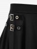 Gothic Buckles Two Tone Double Layered Handkerchief Skirt -  