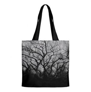 Halloween Tree Branch Print Canvas Tote Bag