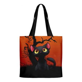 Halloween Cat Tree Canvas Tote Bag