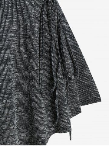 Gothic Lace-up Colorblock Hooded Thumb Hole Tee