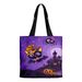 Halloween Pumpkin Bat Spider Castle Canvas Bag - Pourpre  