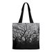 Halloween Tree Branch Print Canvas Tote Bag - Noir 