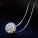 Sparkle Rhinestone Ball Pendant Necklace -  