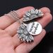 Openable Lettering Sunflower Pendant Necklace Jewelry -  