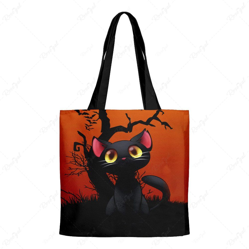 New Halloween Cat Tree Canvas Tote Bag  