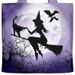Halloween Witch Bats Cat Canvas Tote Bag -  