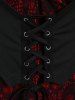 Bell Sleeve Skull Lace Handkerchief Tee and Studded Pants Gothic Outfit -  