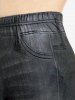 Plus Size 3D Jeans Printed Skinny Leggings -  