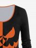 T-shirt D'Halloween Bicolore à Manches Longues - Orange L | US 12