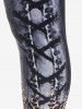 Legging Moulant à Imprimé 3D Léopard de Grande Taille en Denim à Lacets - Noir 2X | US 18-20