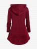 Plus Size Cable Knit Panel Hooded Cardigan -  