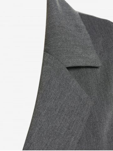 Plus Size Flap Pockets Single Button Long Sleeves Blazer