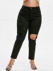 Distressed Cut Out Plus Size Skinny Jeans -  