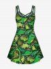 Plus Size Crisscross Dinosaur Print A Line Dress -  