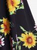 Plus Size & Curve Sunflower Print Cami Sundress -  