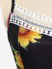 Plus Size & Curve Sunflower Print Cami Sundress (Adjustable Straps) -  