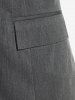Plus Size Flap Pockets Single Button Long Sleeves Blazer -  