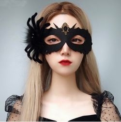Masque Soirée D'Halloween Cospaly en Forme de Toile D'Araignée - BLACK