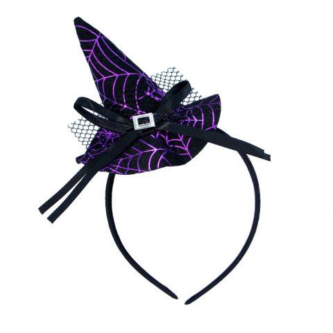 Chapeau D'Halloween de Soirée Cosplay Araignée avec Nœud Papillon - PURPLE