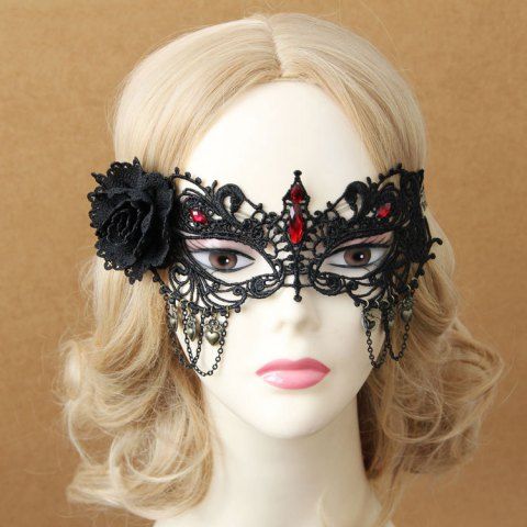 Masque Semi-Visage D'Halloween Sexy Ange et Boule - BLACK