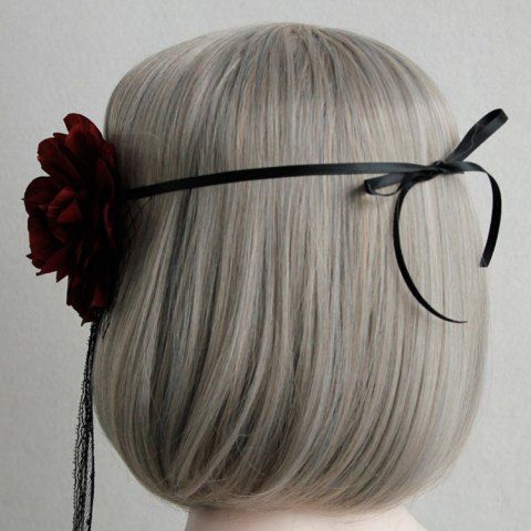 Halloween Lace Face Covering Veil Headwear Masquerade Party Half Face Death Mask
