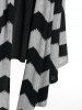 Zigzag Asymmetric Cardigan and Camisole Set and Argyle Knee Length Sheath Skirt Plus Size Outfit -  