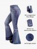 Plus Size 3D Jeans Lace-up Pattern Printed Pull On Flare Pants -  