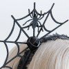 Serre-Tête en Dentelle Motif Rose et Toile D'Araignée pour Fête D'Halloween - Noir 
