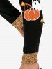 Legging D'Halloween Moulant à Imprimé Fantôme Citrouille - Noir S | US 8