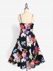 Plus Size Flower Print Keyhole Criss Cross Tulip Dress -  