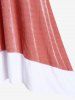 Robe Haute Basse de Grande Taille à Paillettes en Velours - Rouge 4X
