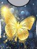 Plus Size Long Sleeve Glitter Butterfly Print T-shirt -  