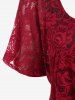 Plus Size Valentines Lace Ruffled Overlay Mini Bodycon Dress -  