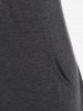 Plus Size Hooded Kangaroo Pocket Two Tone Tee -  