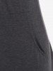 T-shirt à Capuche Bicolore avec Poche Kangourou de Grande Taille - Gris Foncé 3x | US 22-24