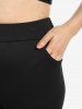 Plus Size Pockets O Ring Cutout Skinny Pants -  