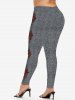 Plus Size High Waist 3D Ripped Print Skinny Leggings -  