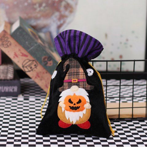 Halloween Pumpkin Bunch Pocket Candy Pack Bag - BLACK