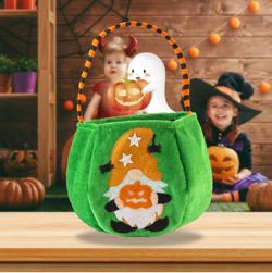 Halloween Round Trick or Treat Candy Bag - GREEN