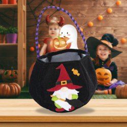 Sac de Bonbons D'Halloween Rond Cadeau - Noir 